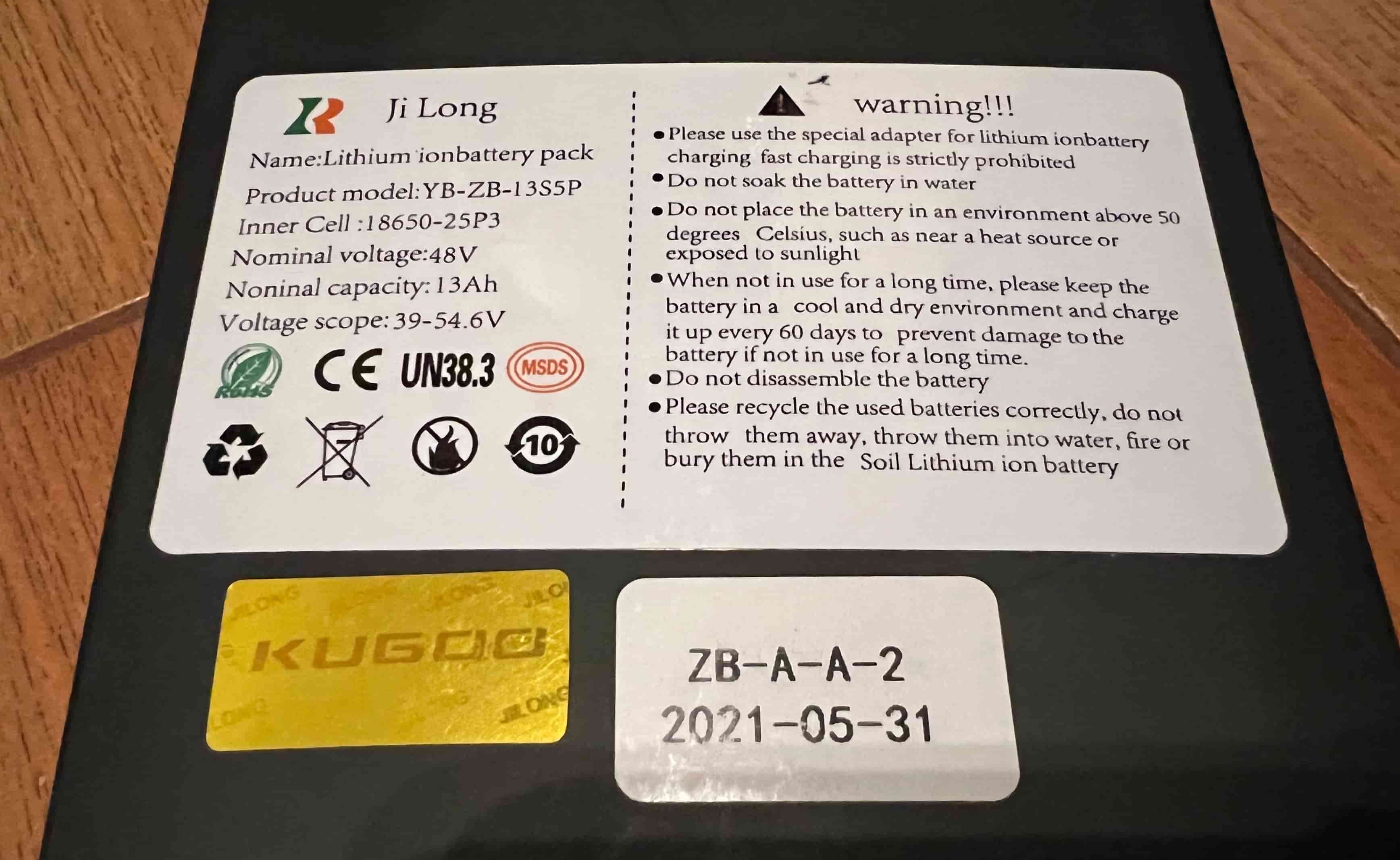 Kugoo X1 Battery (alt)